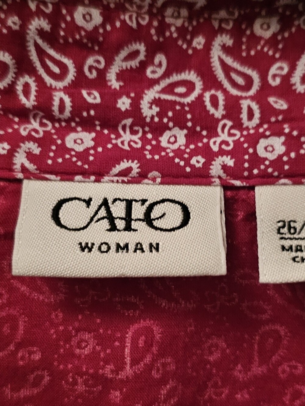 Cato Raspberry Paisley Blouse - Picture 2 of 4